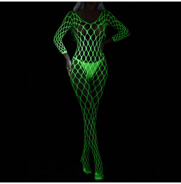 FEE ET MOI - Glow In The Dark Fishnet Bodystocking Dress (7566)